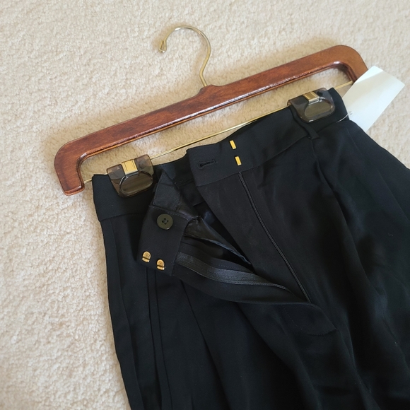 Massimo Dutti | Black Pleat Trousers - Picture 3 of 9